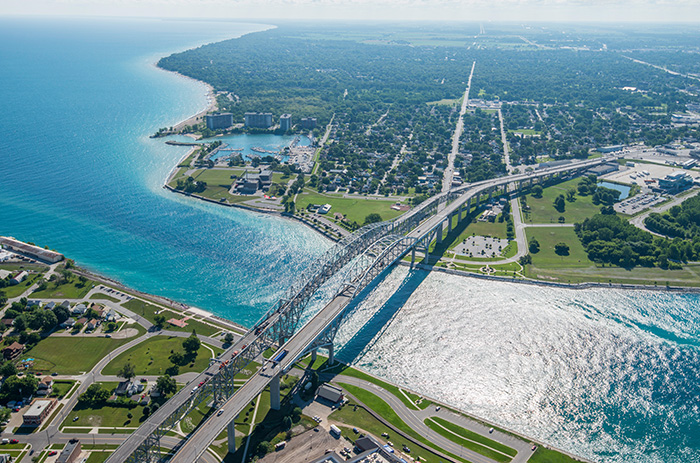 Arial view of beautiful Sarnia, Ontario